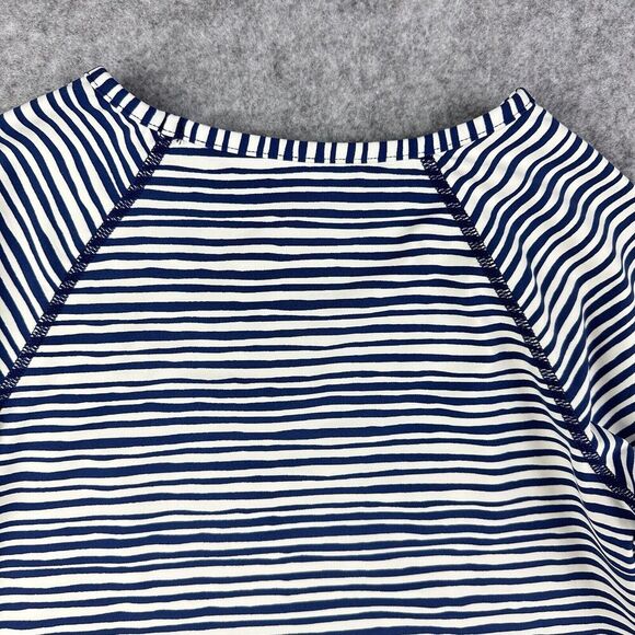 Garnet Hill Swim Shirt Top Kids Size 8 Blue Striped Rash Guard Long Sleeve Beach - Picture 7 of 14